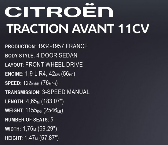 Citroen traction avant   cobi 24337 001