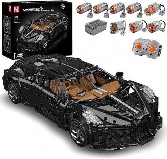 Mould king 13163 bugatti la voiture noire rc 006