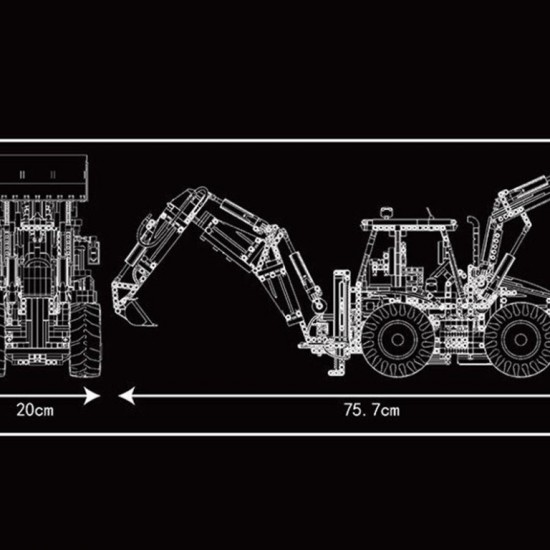 Mould king 17036 traktor graaf laadcombinatie 005